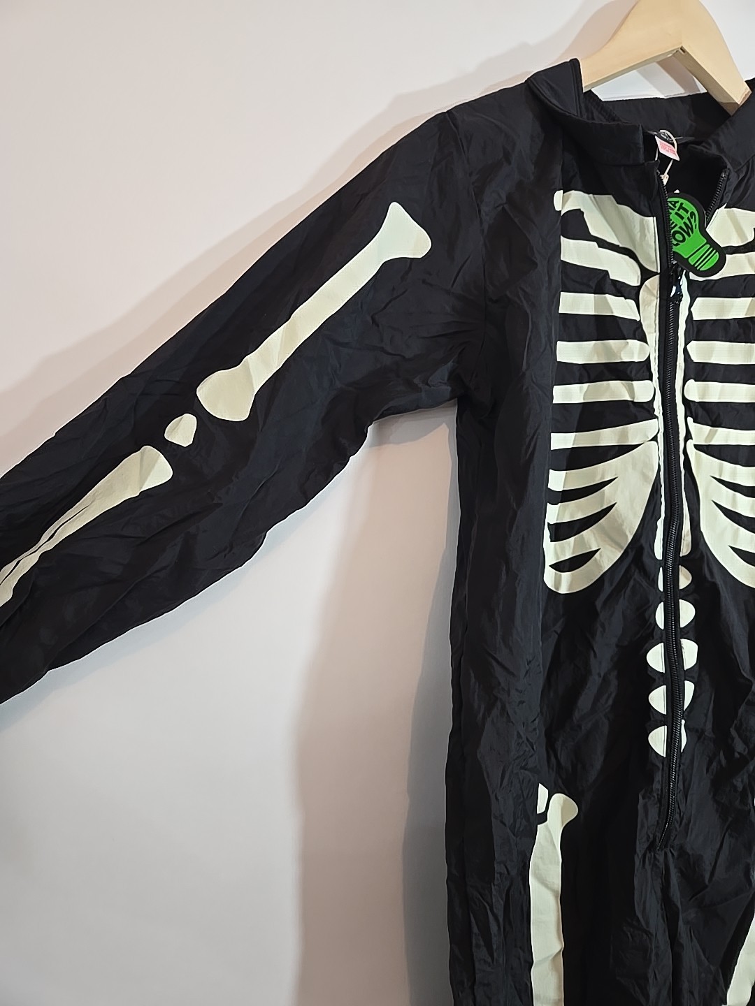 Zara Glow in the Dark Skeleton Zip Up Costume, New