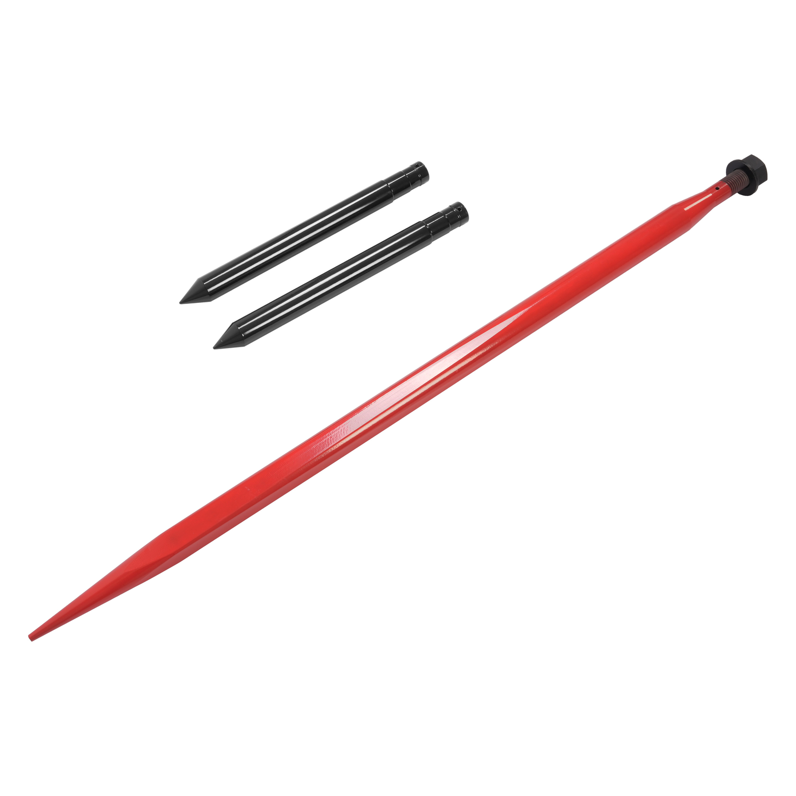 Hay Bale Spear Quick Attach Square W/Stabilizers Sleeves Spike Fork For Tractors