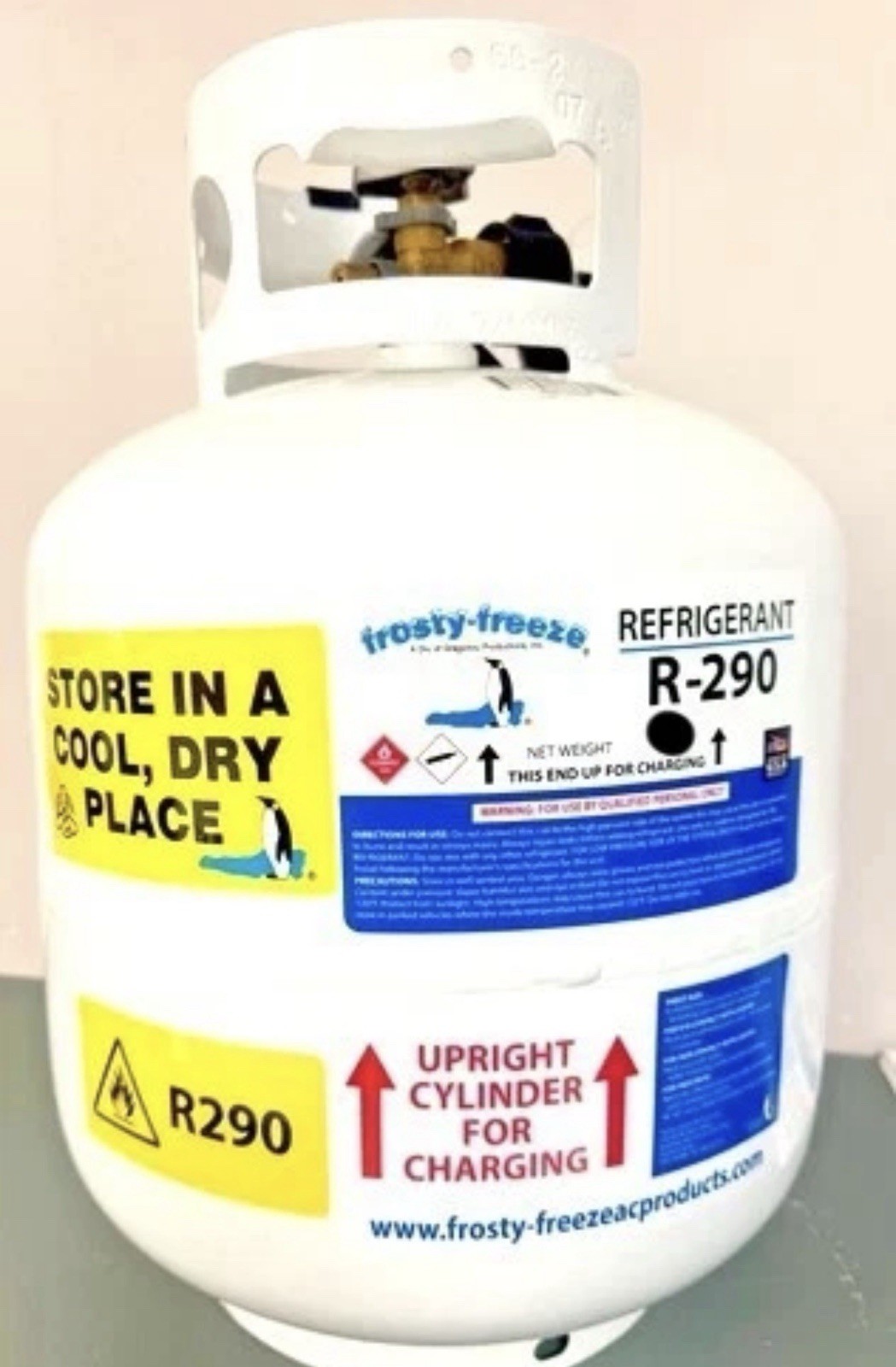 R290 Refrigerant, Refrigerant R-290, 12.5 Lb. Cylinder, for Fridges, Freezers