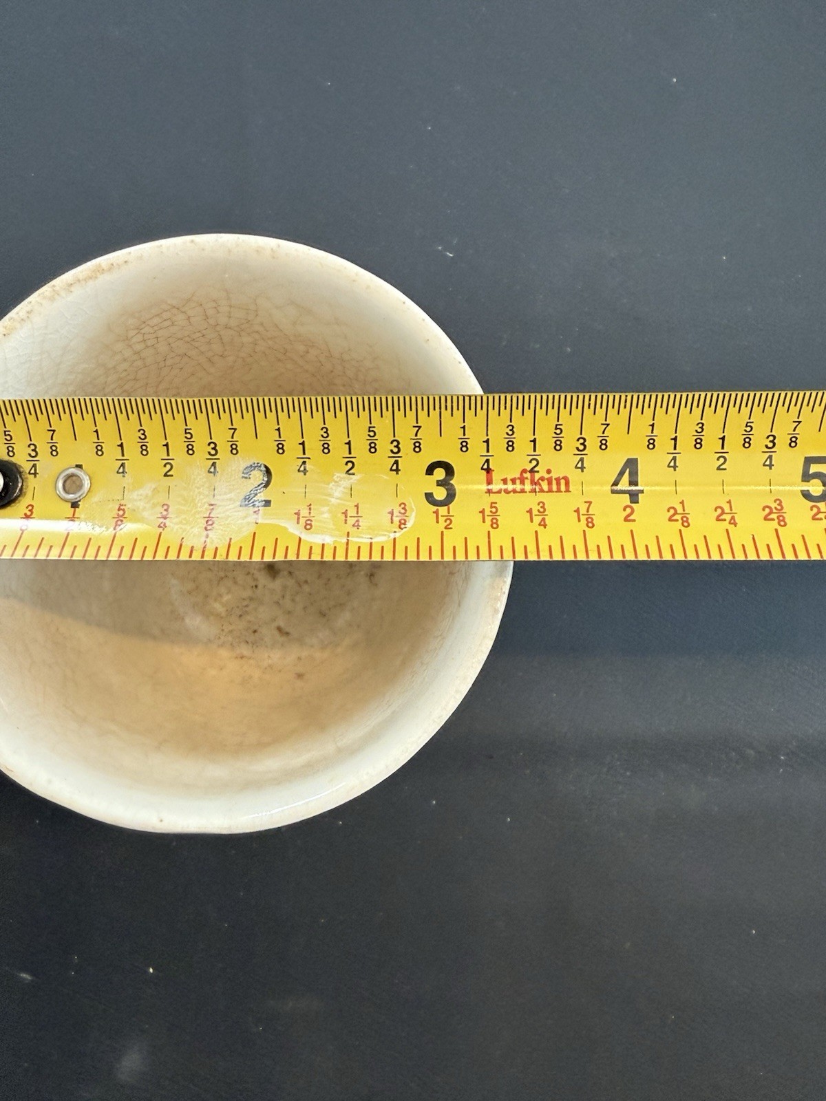 Antique White Ceramic Apothecary Laboratory Bowls Pair Crackle Glaze 3.5”