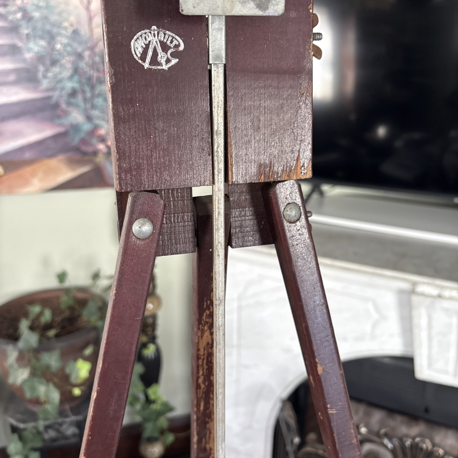 Vintage Anco Bilt 64” Adjustable Brown Wood Artist Painting Easel