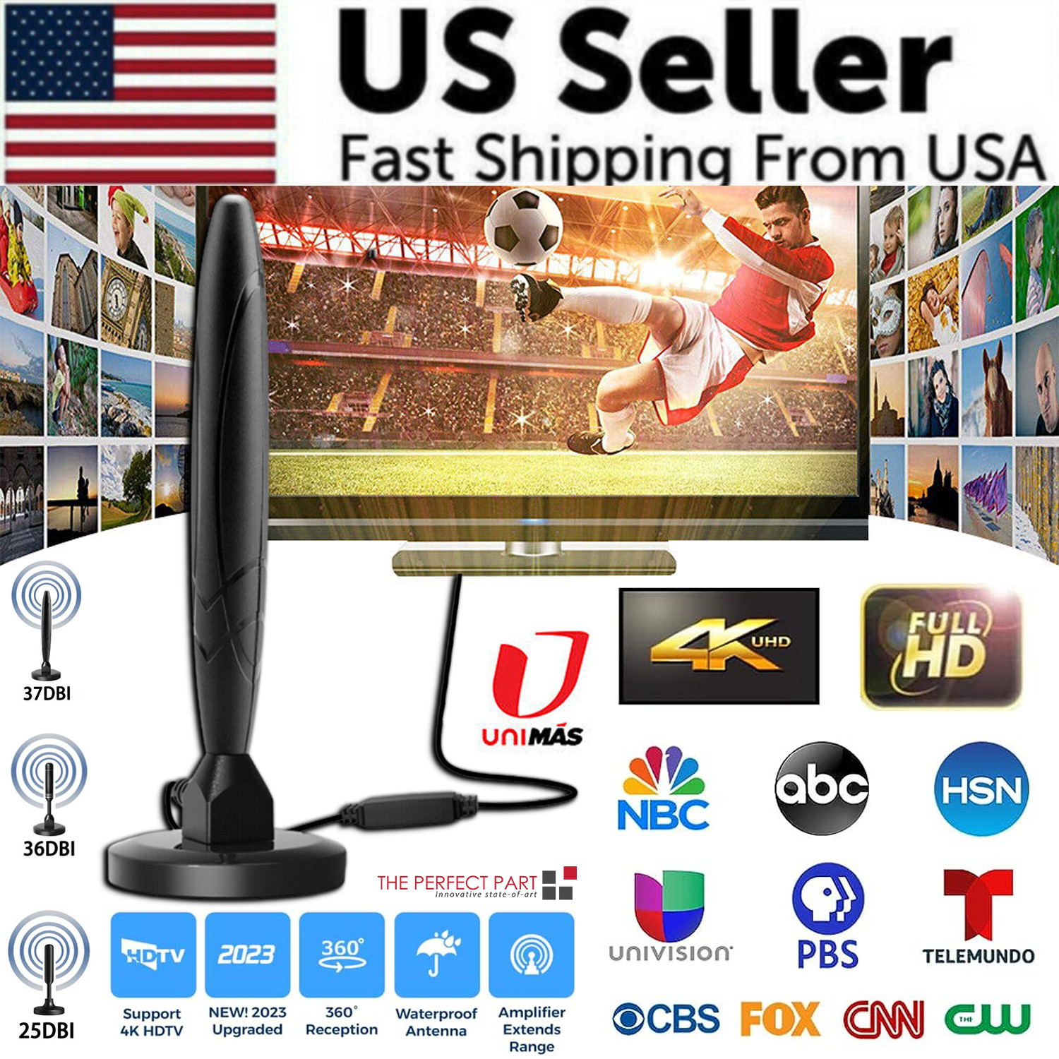 5600Miles TV Antenna HDTV Amplified Digital 4K 1080P Long Range Indoor Upgraded