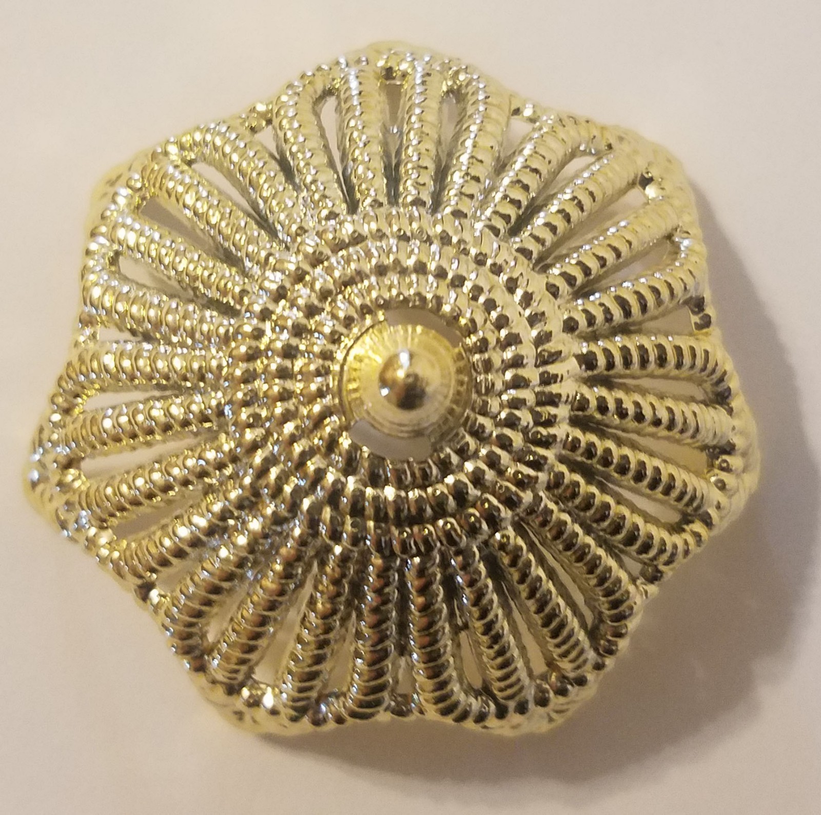 Lot of 12 Gold Filigree 2" Ornament Crowns Caps Tops Christmas Craft Supplies