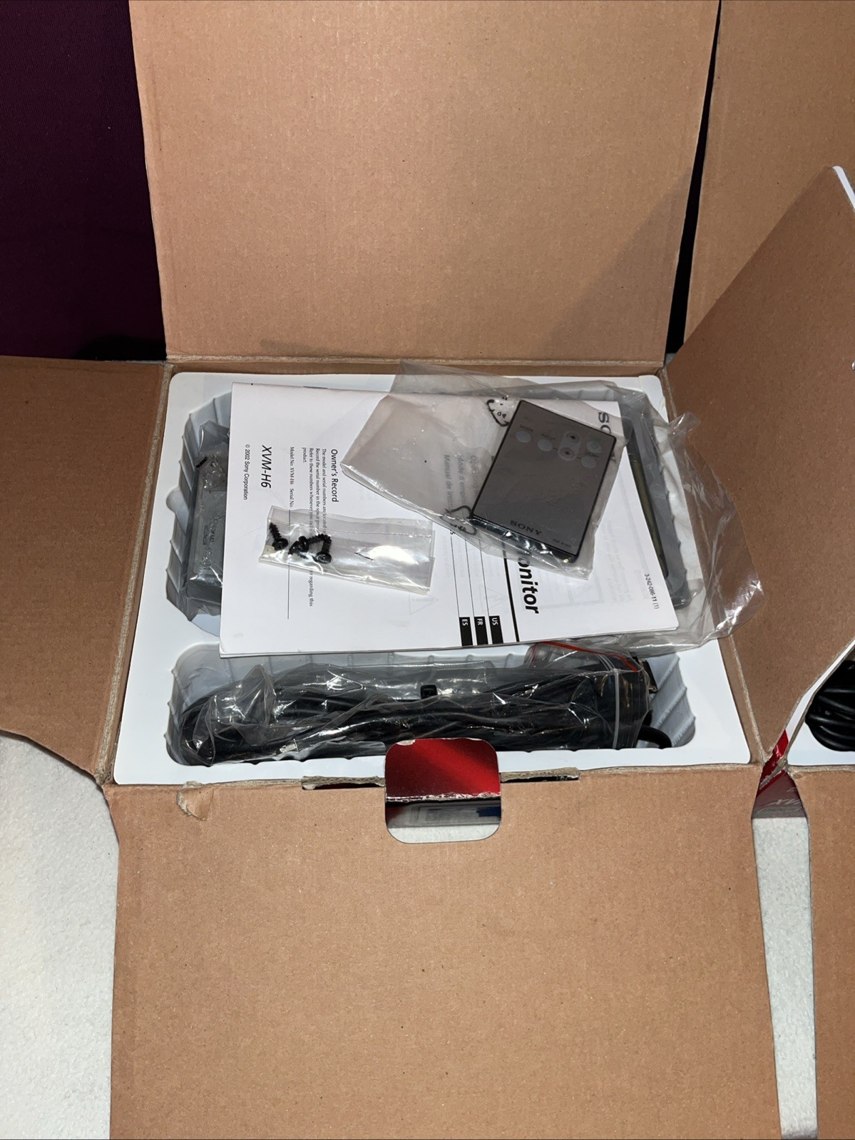 2 X Vintage Sony XVM-H6 Headrest Monitor 5.8” Wide Screen 2 X Remote Controls