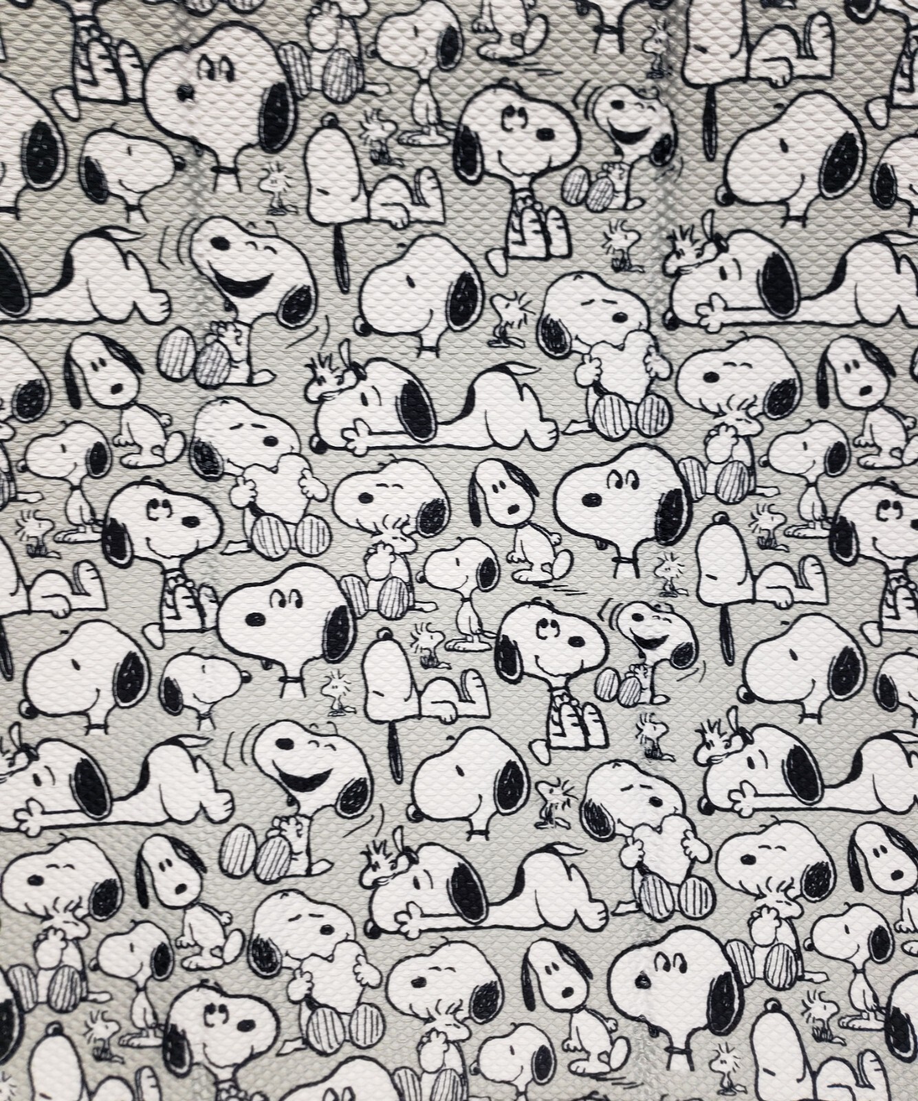 Microfiber Dish Drying Mat(16"x18") PEANUTS BLACK & WHITE SNOOPY DOGS ON GREY,BB