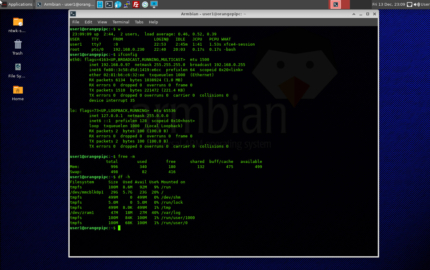 OrangePi PC - Linux Desktop installed