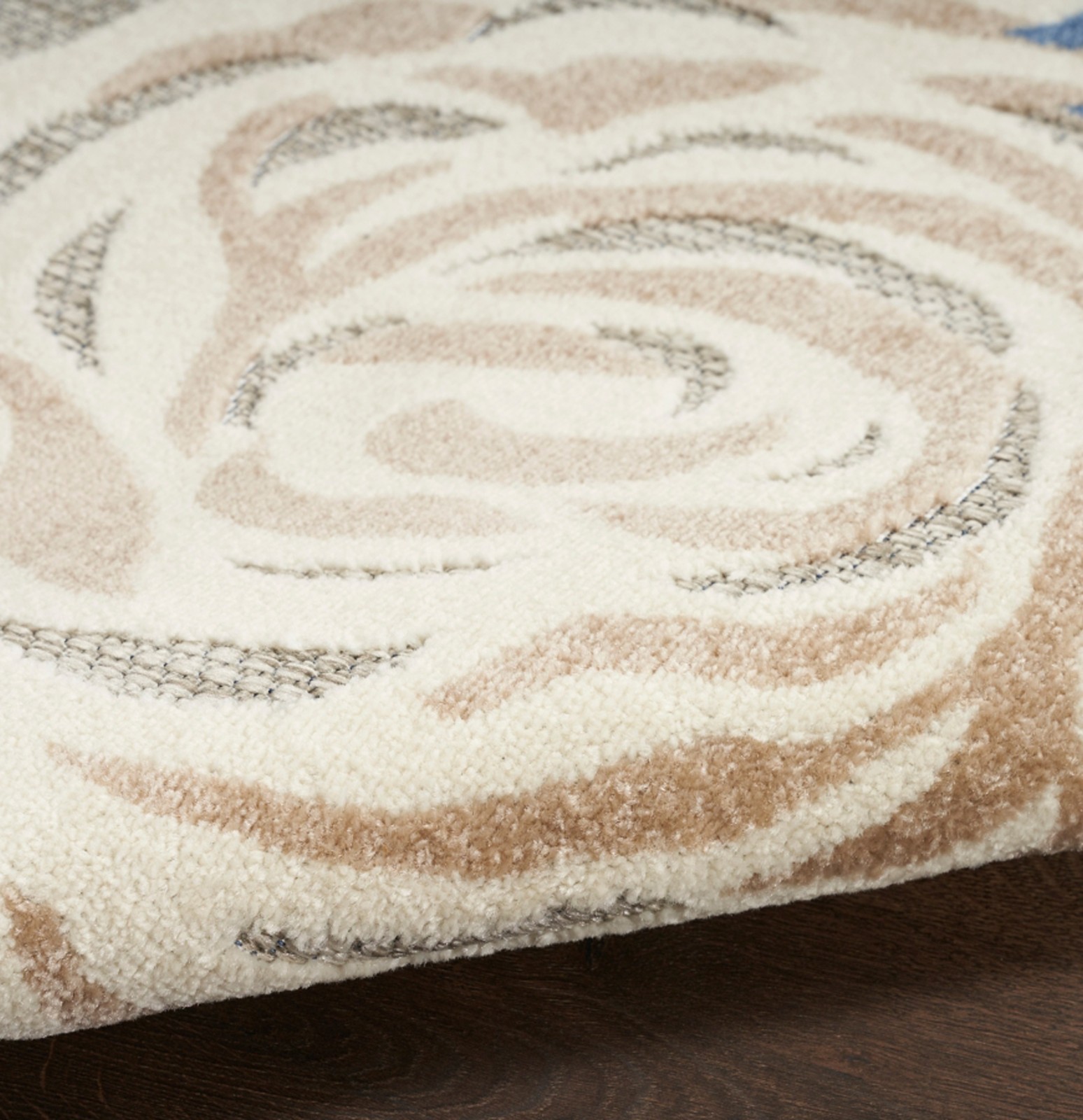 Nourison Home Splash Rose Floral 5'x8' Indoor Outdoor Rug Blue Gray Patio