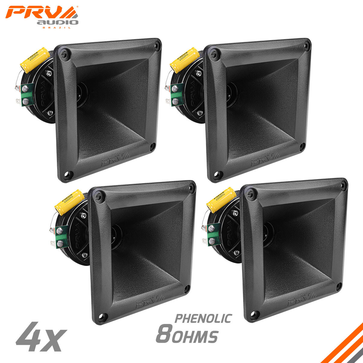 4x PRV WG175Ph 150W 8 Ohm Car Audio Tweeter / Horn Driver DT175Ph-S + WG11-25