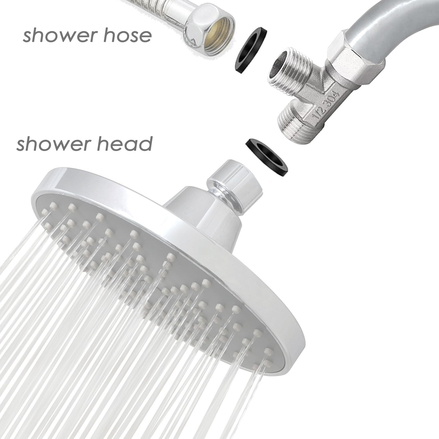 Beduan Stainless Steel 1/2" G 3 Way Diverter, Threaded Diameter:19.8mm/3/4"