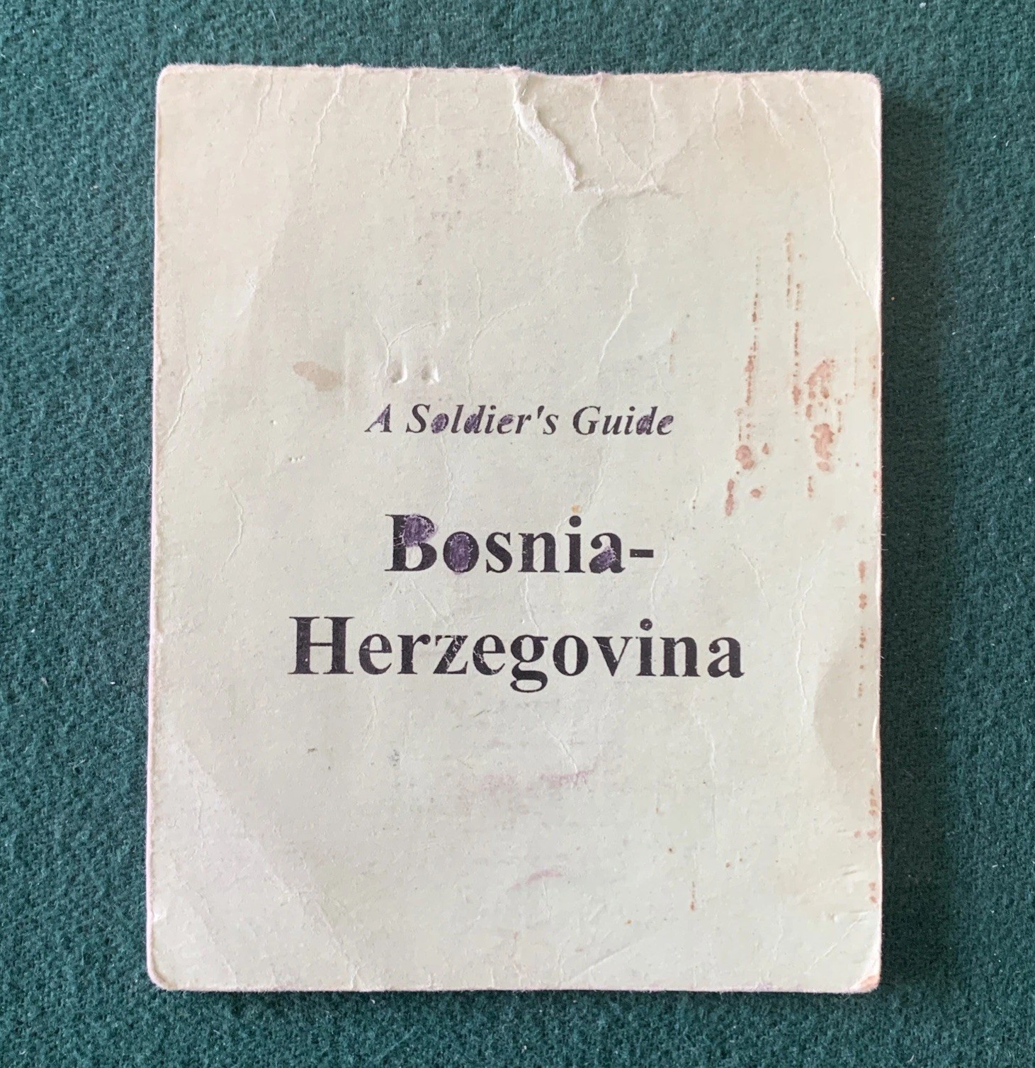 BOSNIA-HERZEGOVINA Soldier's Guide Booklet, 16 Pages, Vintage US Military