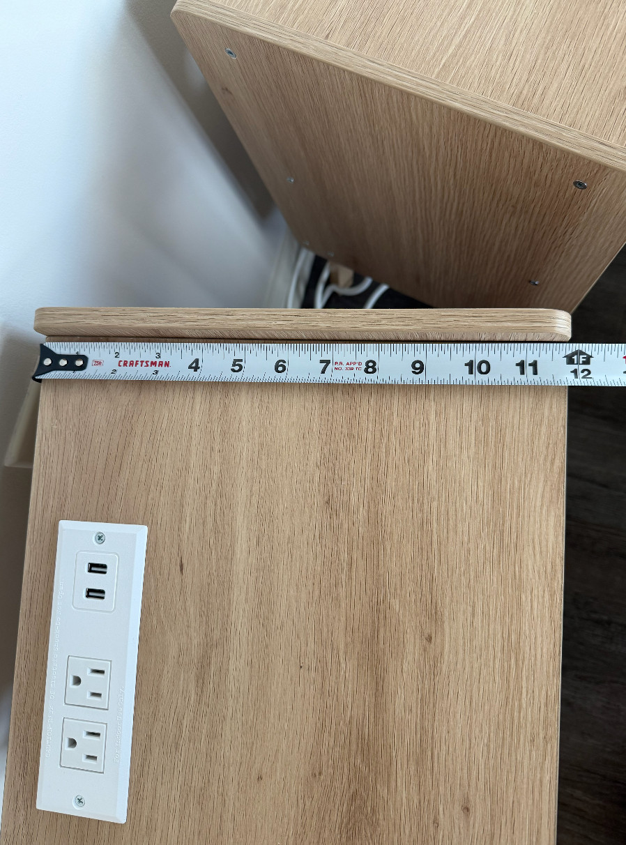 Set of 2 Brand New Night Stands Beige Wood Color Drawer Storage Powered Outlets!