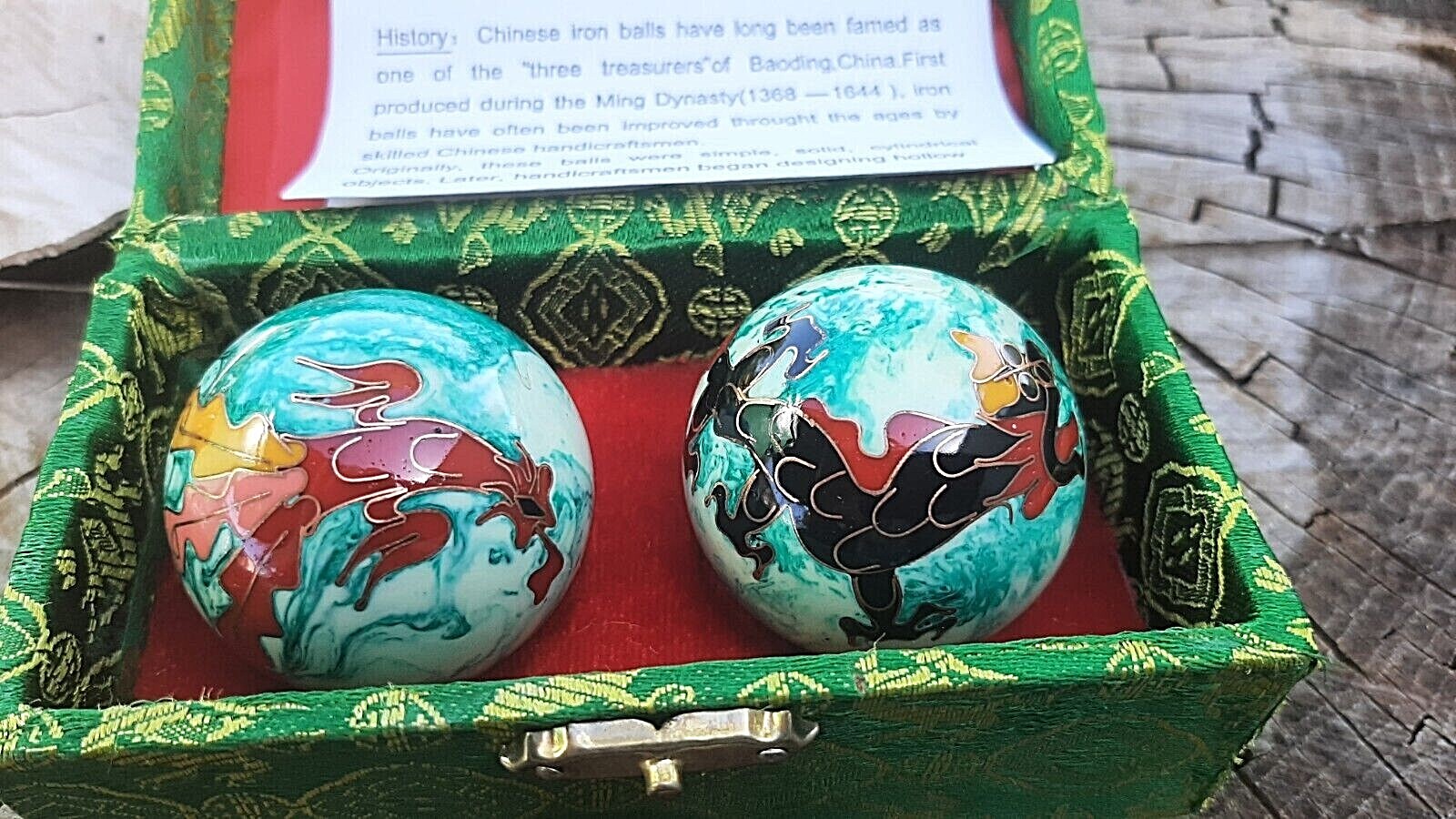Chinese Healthy Therapy Chrome 2 balls Set /40mm/Dragon&Phoenix/Exercise