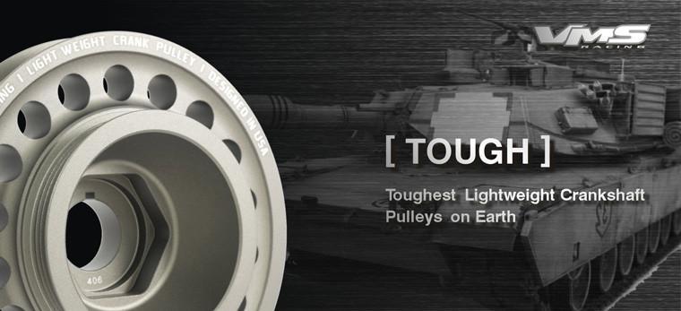 VMS Racing Light Weight Aluminum Crankshaft Pulley OEM Size 92-95 Civic SOHC D16