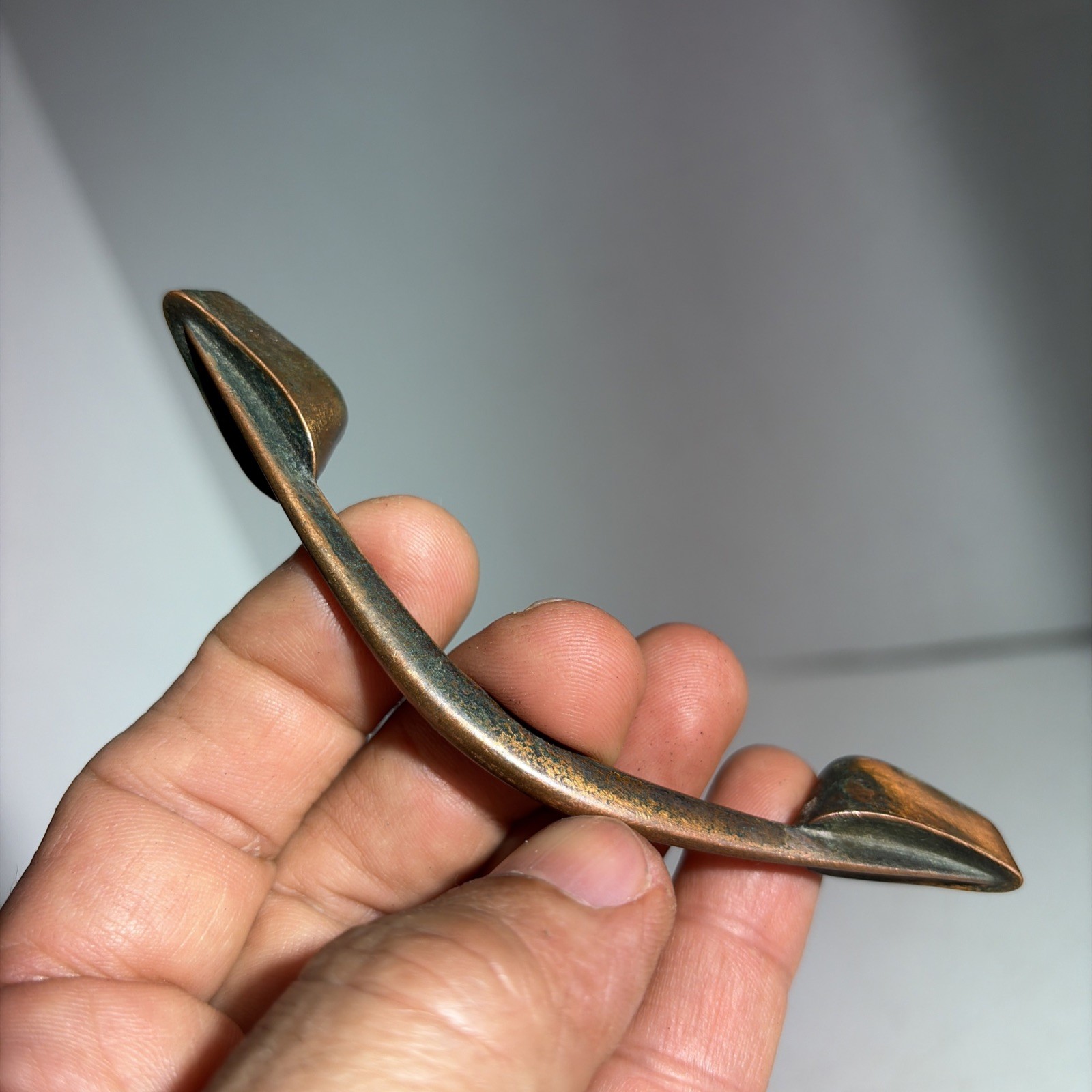 Vintage Single Mid Century Modern Copper Drawer Pull Handle