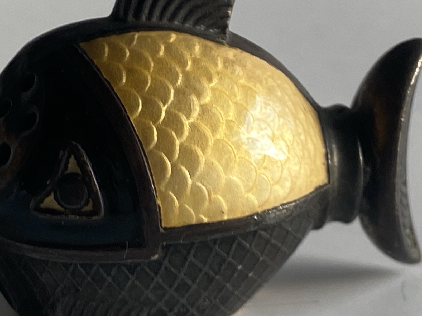 Sterling Silver Guilloche Enameled Norwegian Fish Salt And Pepper Antique 925.