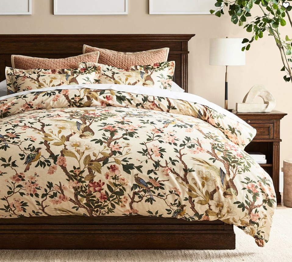 Pottery Barn Nola Songbird Duvet Cover Floral Bedding