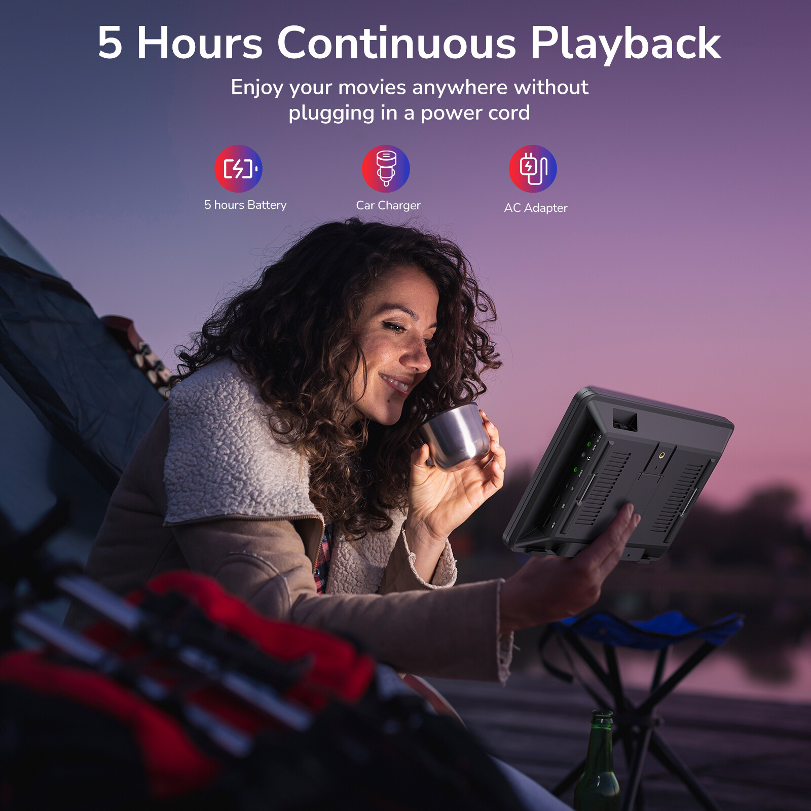 10.5" Car Headrest DVD Player Back Seat Monitor USB SD HDMI Rechargeable+Headset