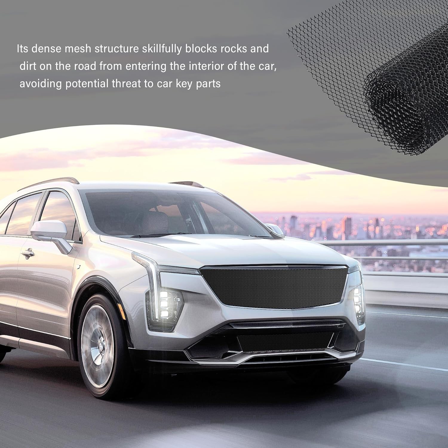 Malla Universal Para Parrilla De Auto De 40"X13" - Rejilla Automotriz De Ale