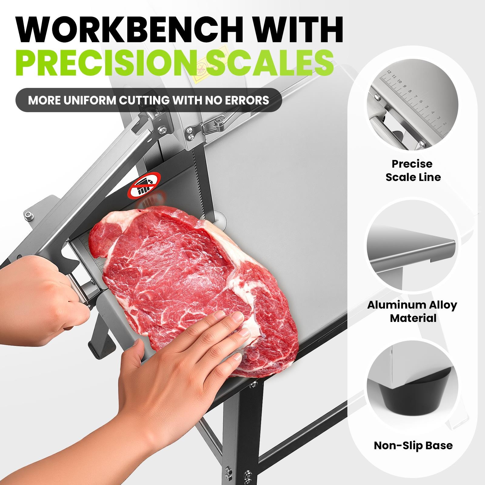 1500W Electric Bone Saw Machine w/Stand,Bone&Meat Bandsaw Machine w/8Sharp Blade