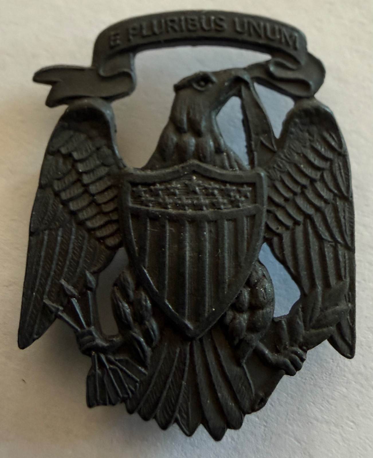 RARE 1902 US ARMY OFFICER EAGLE COLLAR INSIGNIA PAIR SEW ON SPANISH AMERICAN WAR