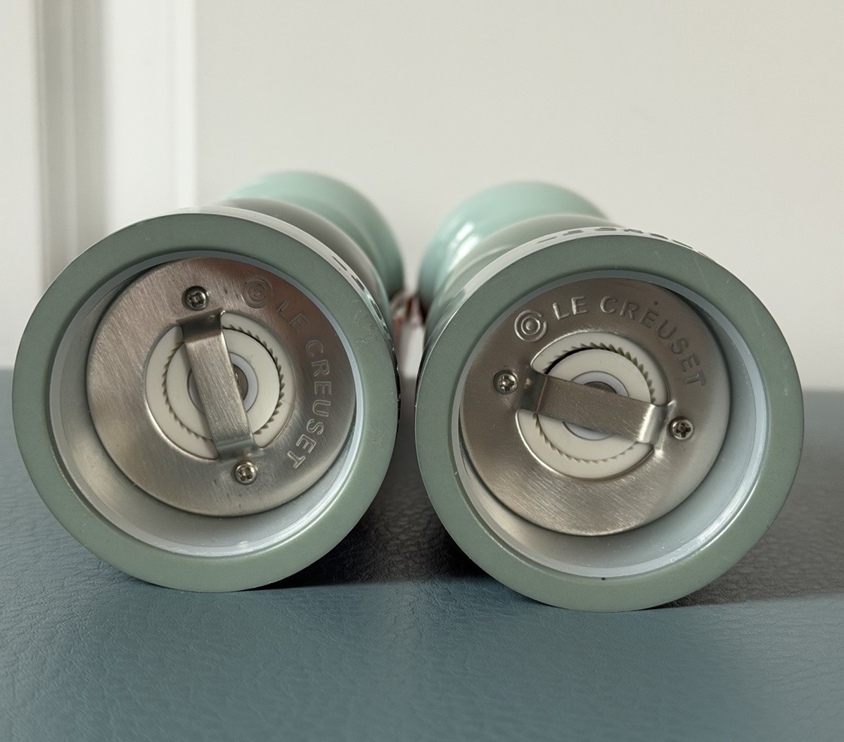 Salt & Pepper Mills in Sea Salt, New, By: Le Creuset