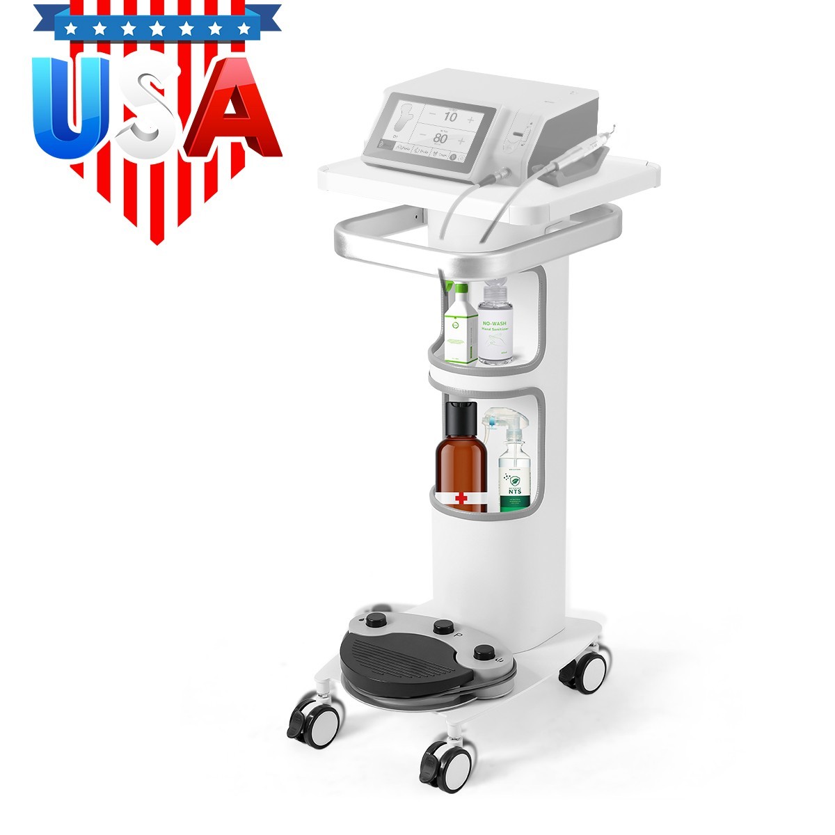 Dental Trolley Intraoral Scanner Cart Mobile Rolling Serving Cart 3 Layer Single