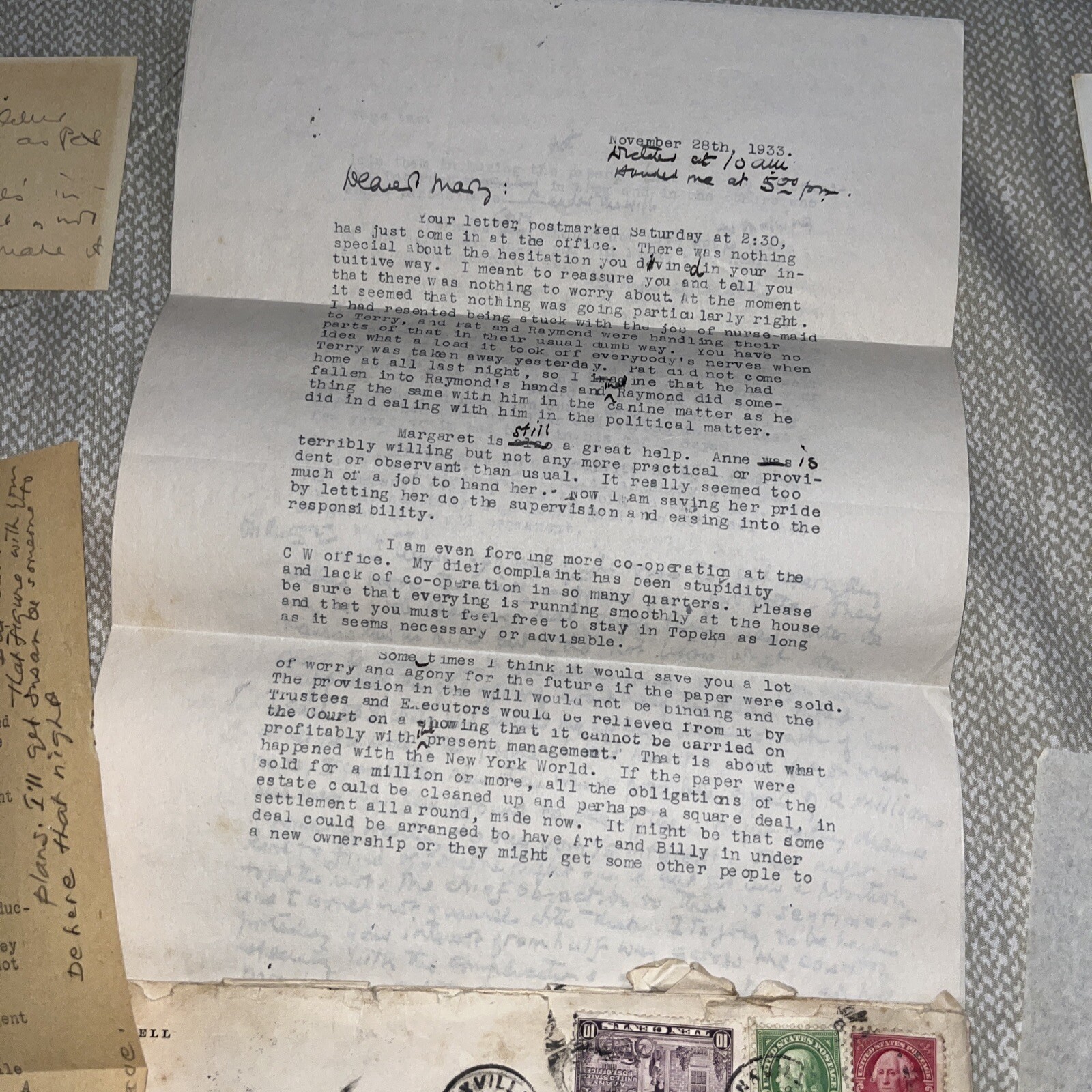 6 Letters (Letterhead: New York City Bar Association) & 2 Envelope 1933 Postmark