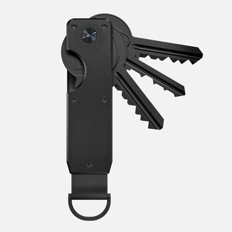 Compact Key Organizer – Minimalist Aluminum Key Holder for 2–6 Keys Black, Gift