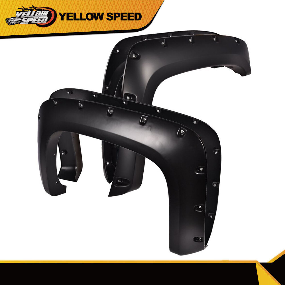 FENDER FLARES POCKET RIVET STYLE FIT FOR 2007-2013 SILVERADO 1500 2500HD/3500HD
