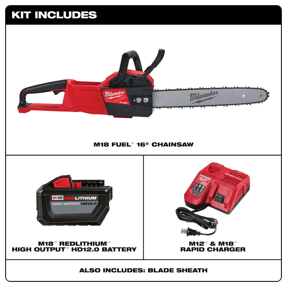 Milwaukee 2727-21HD M18 FUEL 18V 16-Inch Brushless Lithium-Ion Chainsaw Kit