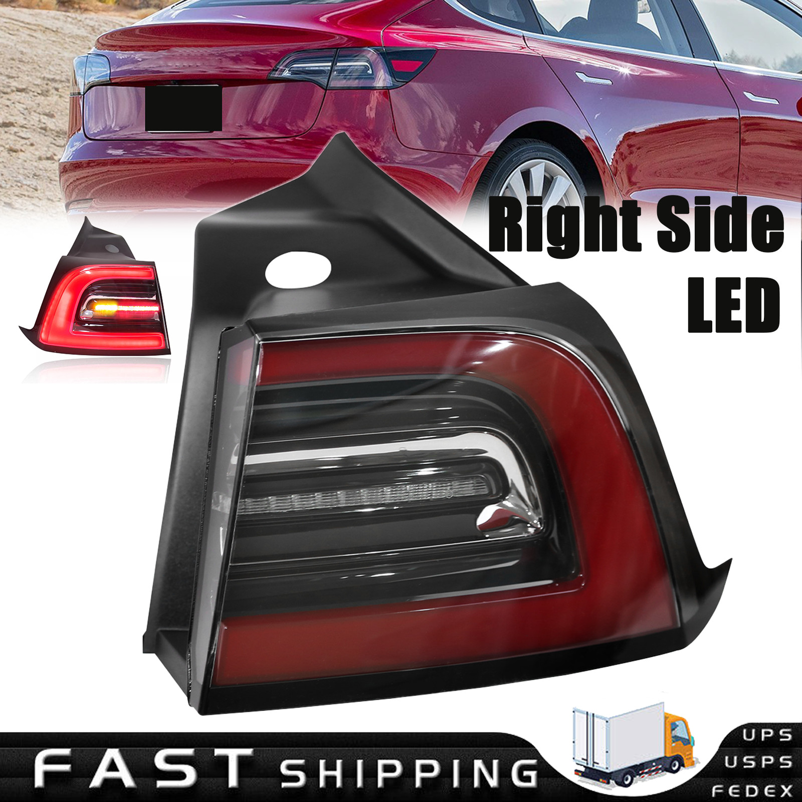 3PIN For 2017-2023 Tesla Model 3 Y LED Tail Lamp Outer Rear Right Passenger Side
