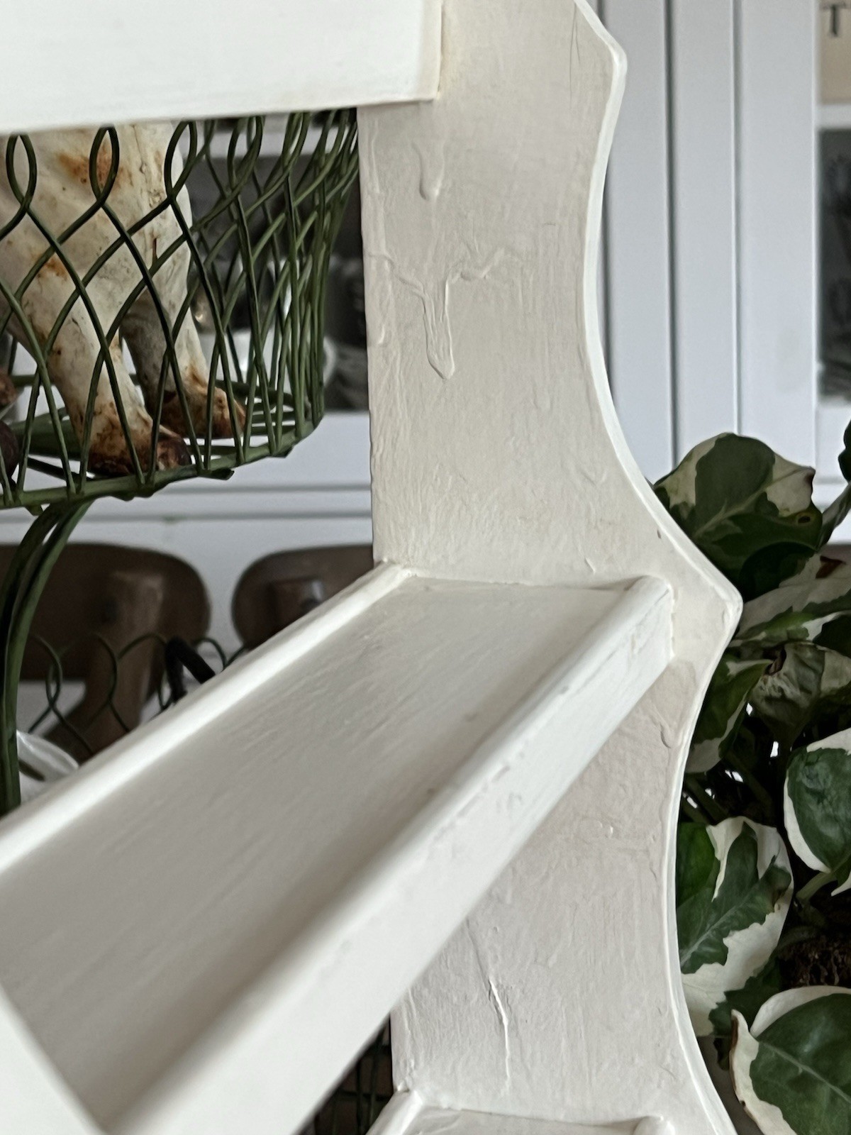 Vintage 3-Tier Wall Shelf painted White Dispay Spice Cottagecore , Farmhouse