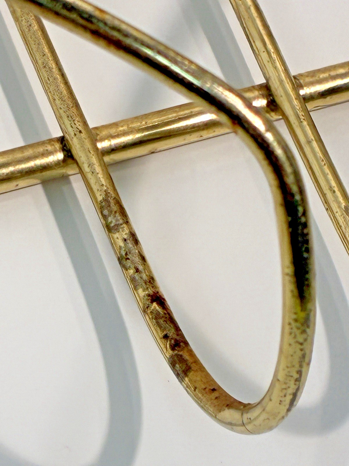 VTG 8-Glass Metal Wire Drink Caddy Rack Beverage Holder w/Handle Gold Tone MCM