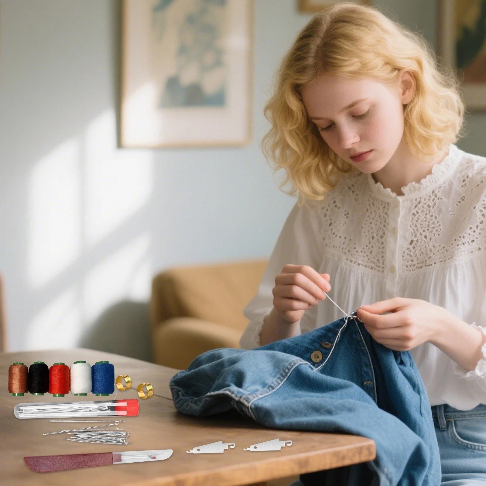 36 Pcs Sewing Kit with Stainless Steel Needles for Home Travel Craft Repair