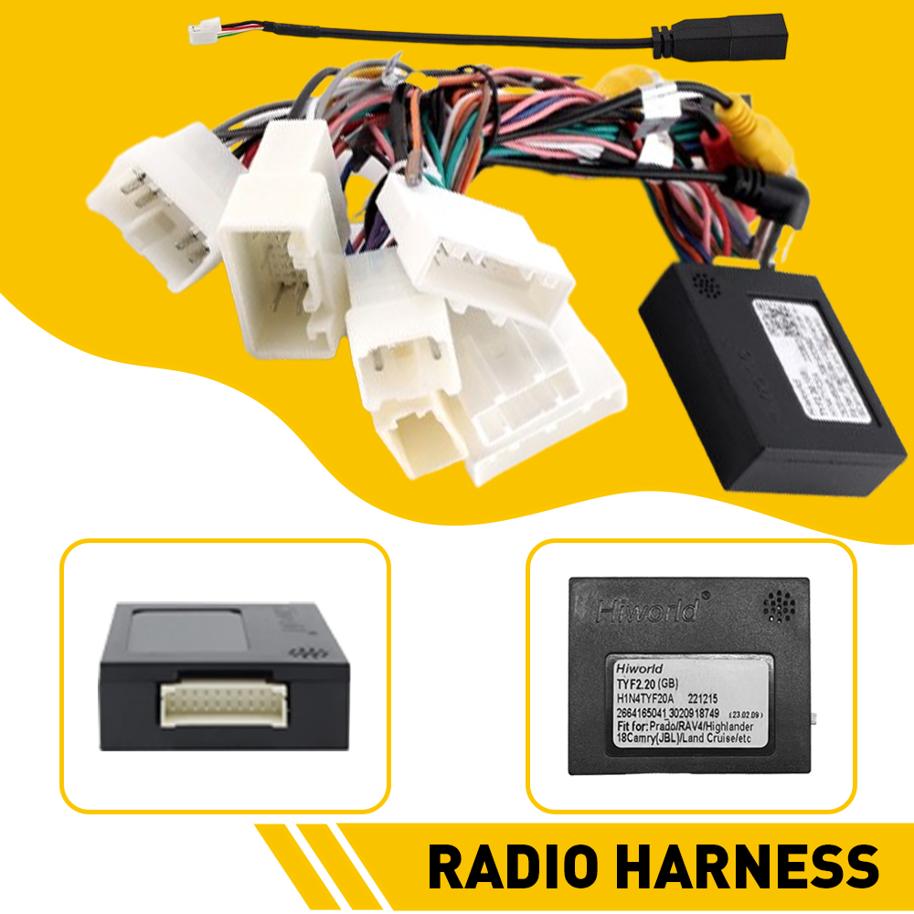 For Toyota Car Stereo Radio Power Harness Cable Wire Adapter Support JBL AMP