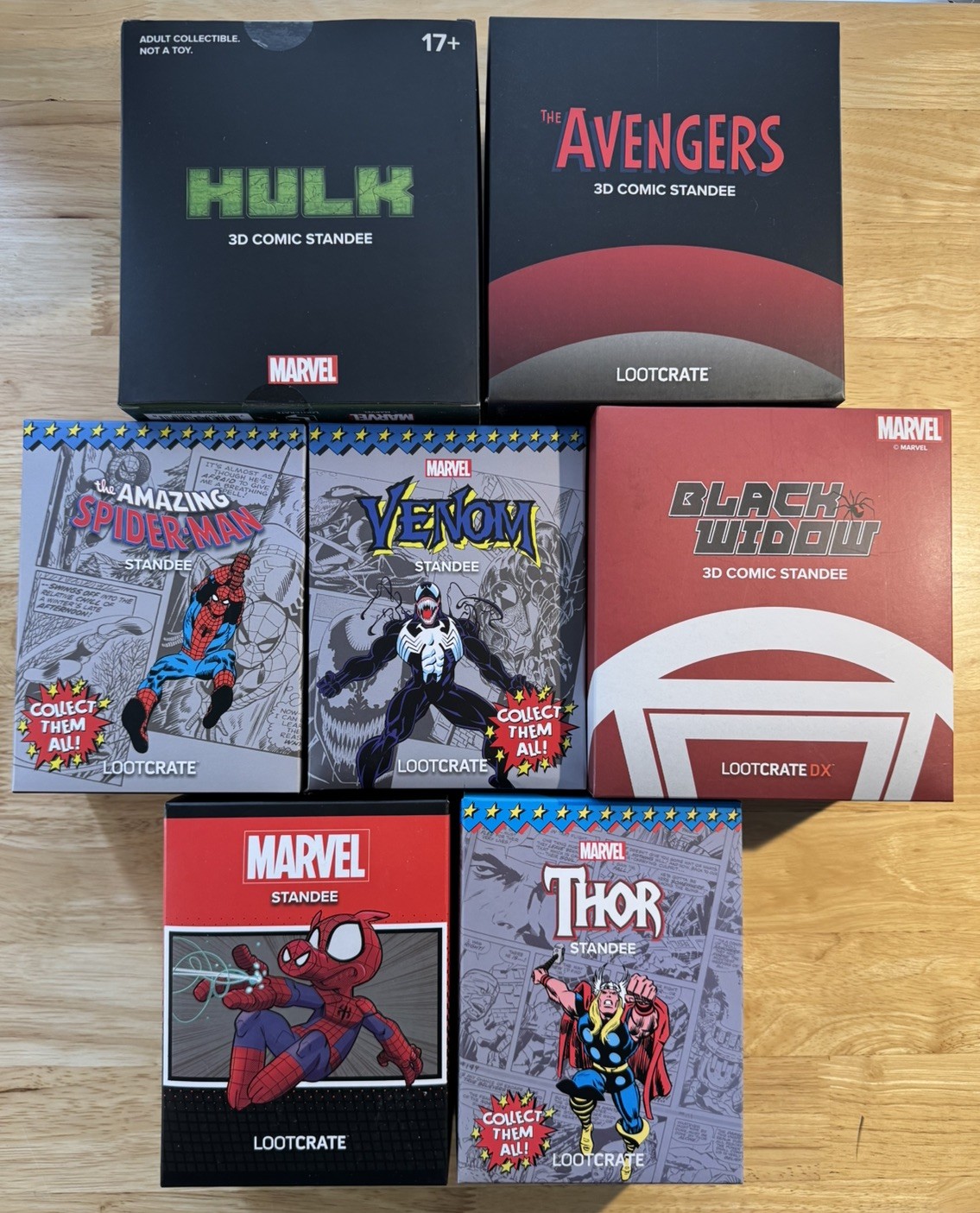 3D Comic Standees Lootcrate Exclusives Lot of 7 Avengers Hulk Thor Spider-Man