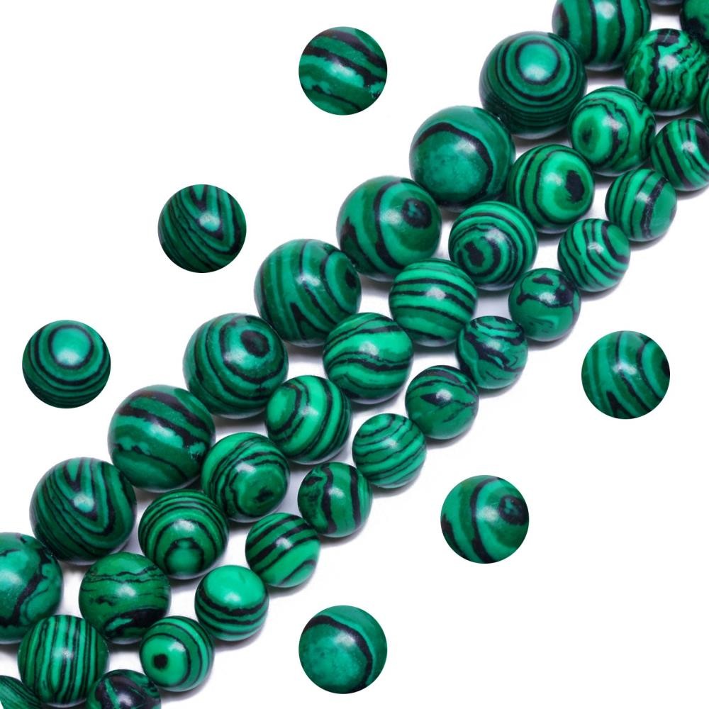 Wholesale Smooth Natural Green Malachite Beads Round Loose Bead 4mm 6mm 8mm 10mm