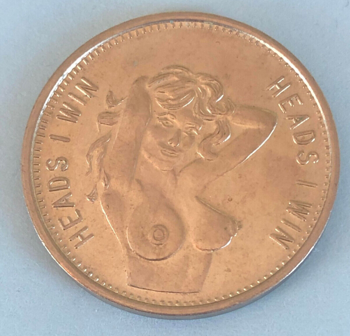 "Heads I Win - Tails You Lose" Nude Flipping Coin. Adult Nude Coin. Novelty Coin