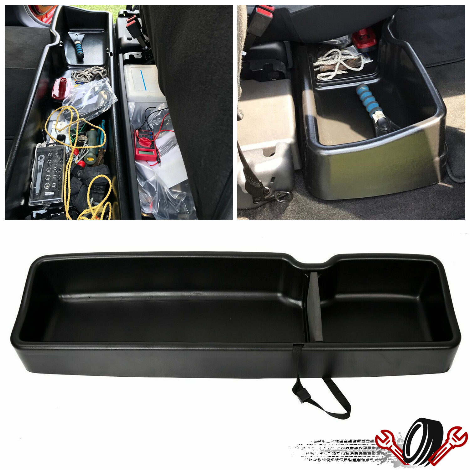 Under Seat Storage Box For 15-24 F150 17-20 F250 F350 18-24 F450 Super Crew Cab