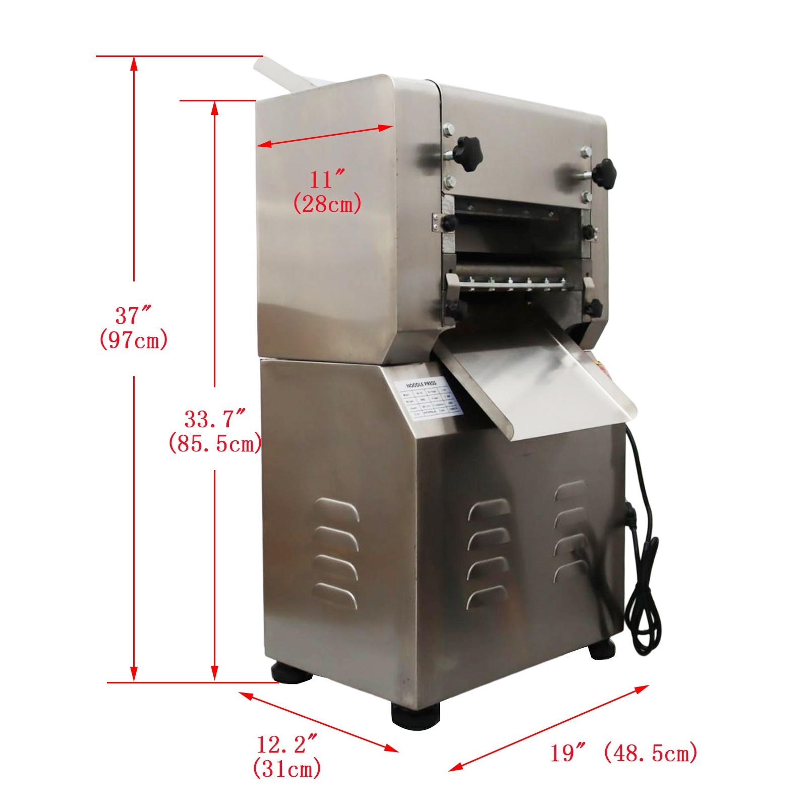 USED! 110V 2.2KW 1.5mm Electric Dough Roller Noodles Maker Dumplings Sheet Maker