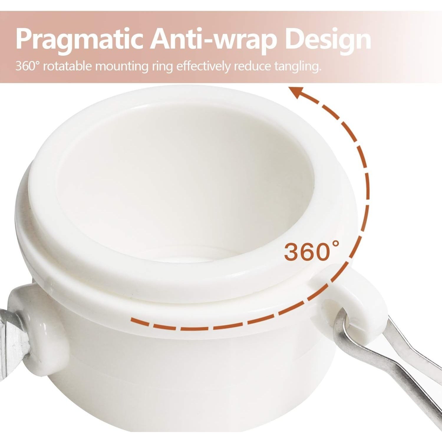 Anley 2Pcs Flag Pole Mounting Ring Clip - Rotating Flapole Mounting Rings 1 inch