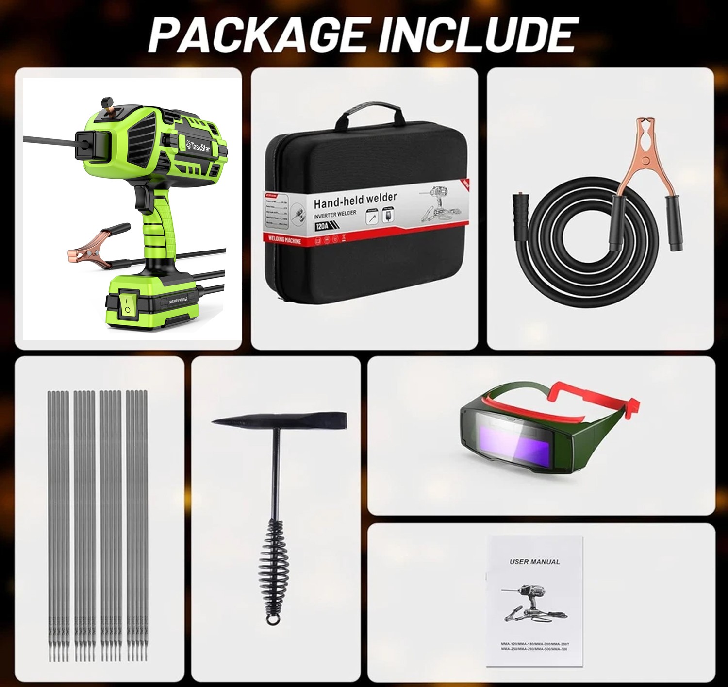 Electric Welder Handheld Welding Machine Kit 4600W Portable Arc Welder Gun Tools