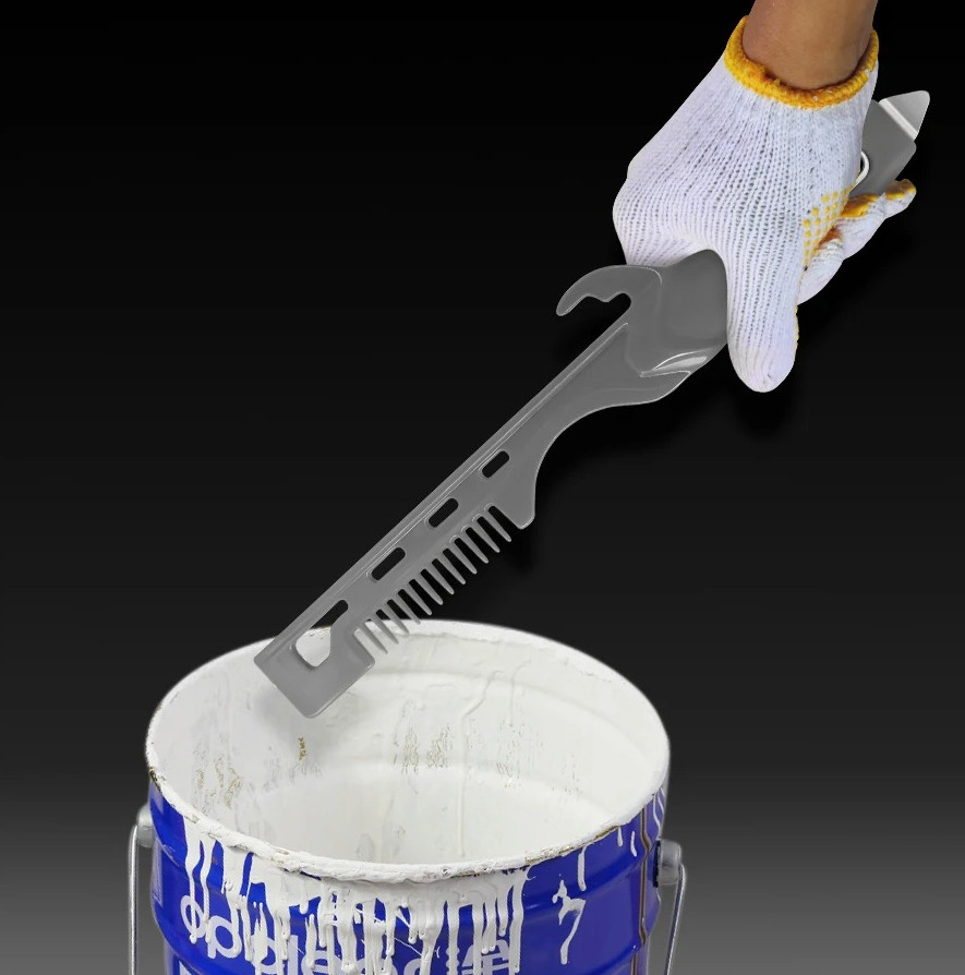 1 pc Multi-Function Paint Tool Cleaner Stirrer Can Opener Roller & Brush Scraper