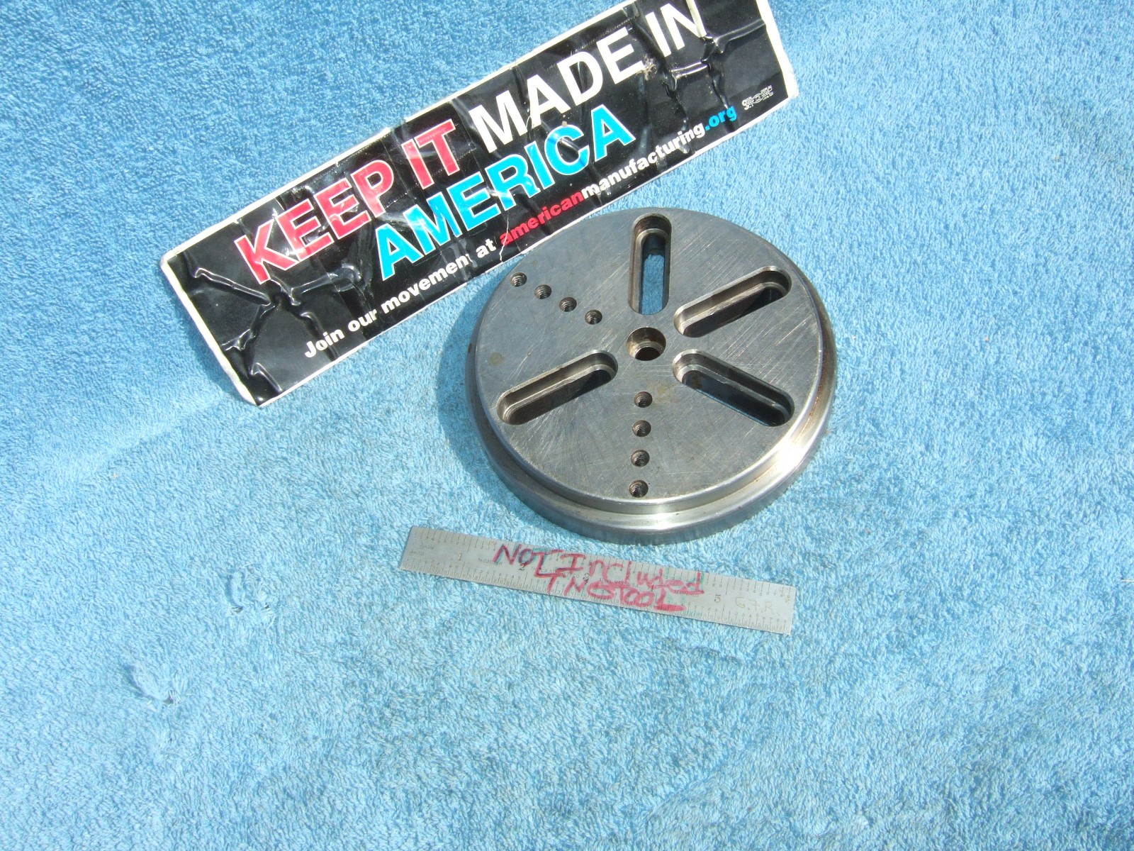 FIXTURE PLATE ROUND 6 inch TAPPED  XLNT TOOLMAKER MACHINIST INSPECT GRIND MILL