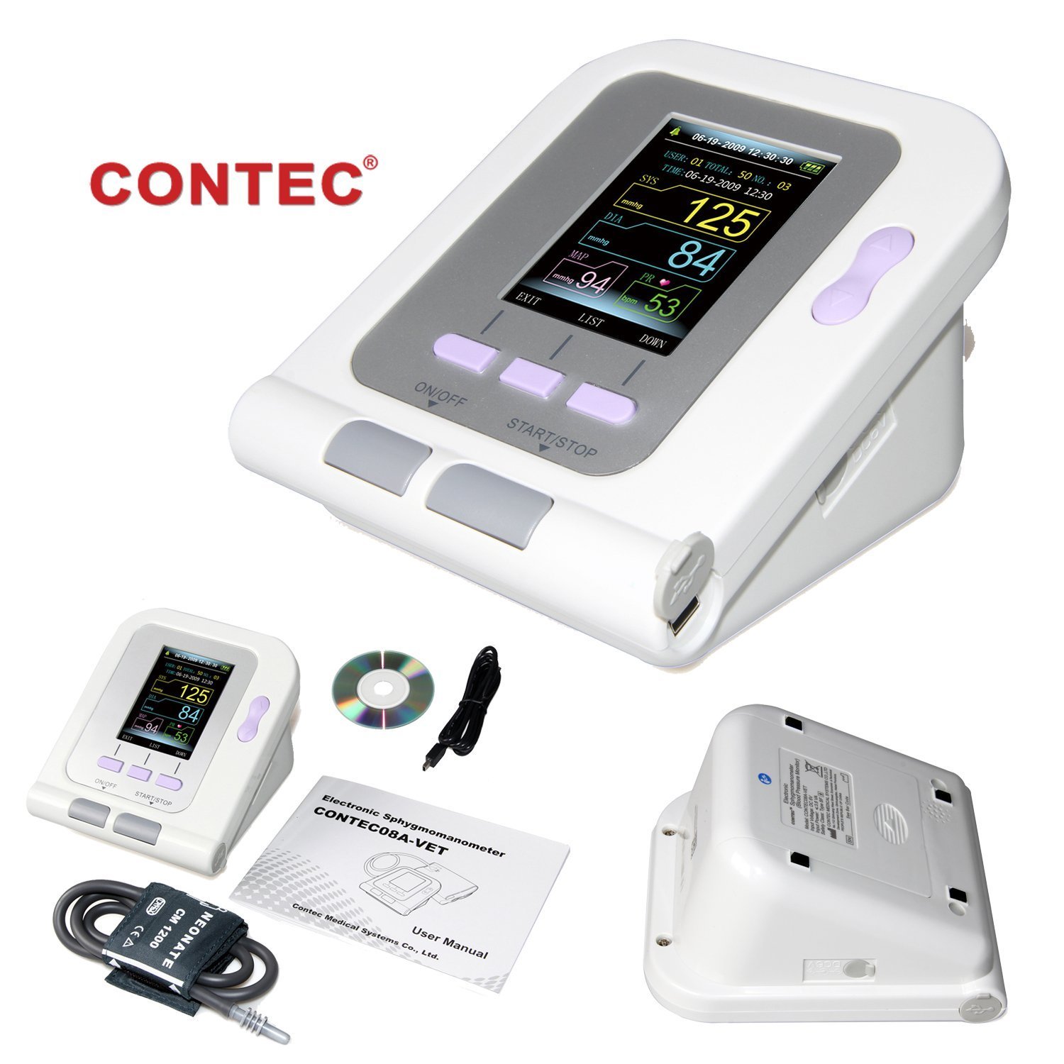 Digital Veterinary Blood Pressure Monitor NIBP Cuff,Dog/Cat/Pets CONTEC,Software