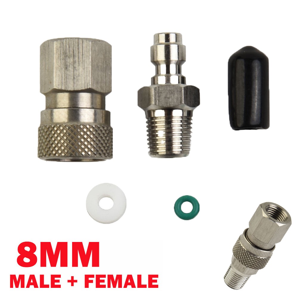 1/8 Npt Thread PCP Quick Disconnect Male & Female Set 8mm Accessories US