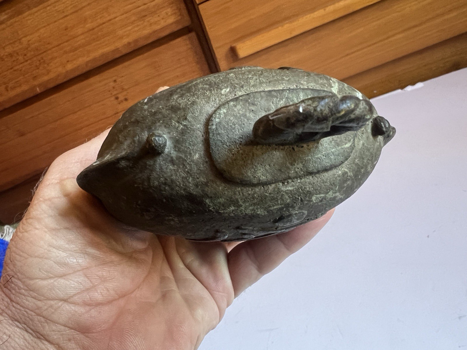 Vintage Oriental Brass Bell Cow Elephant Legs Inscribed