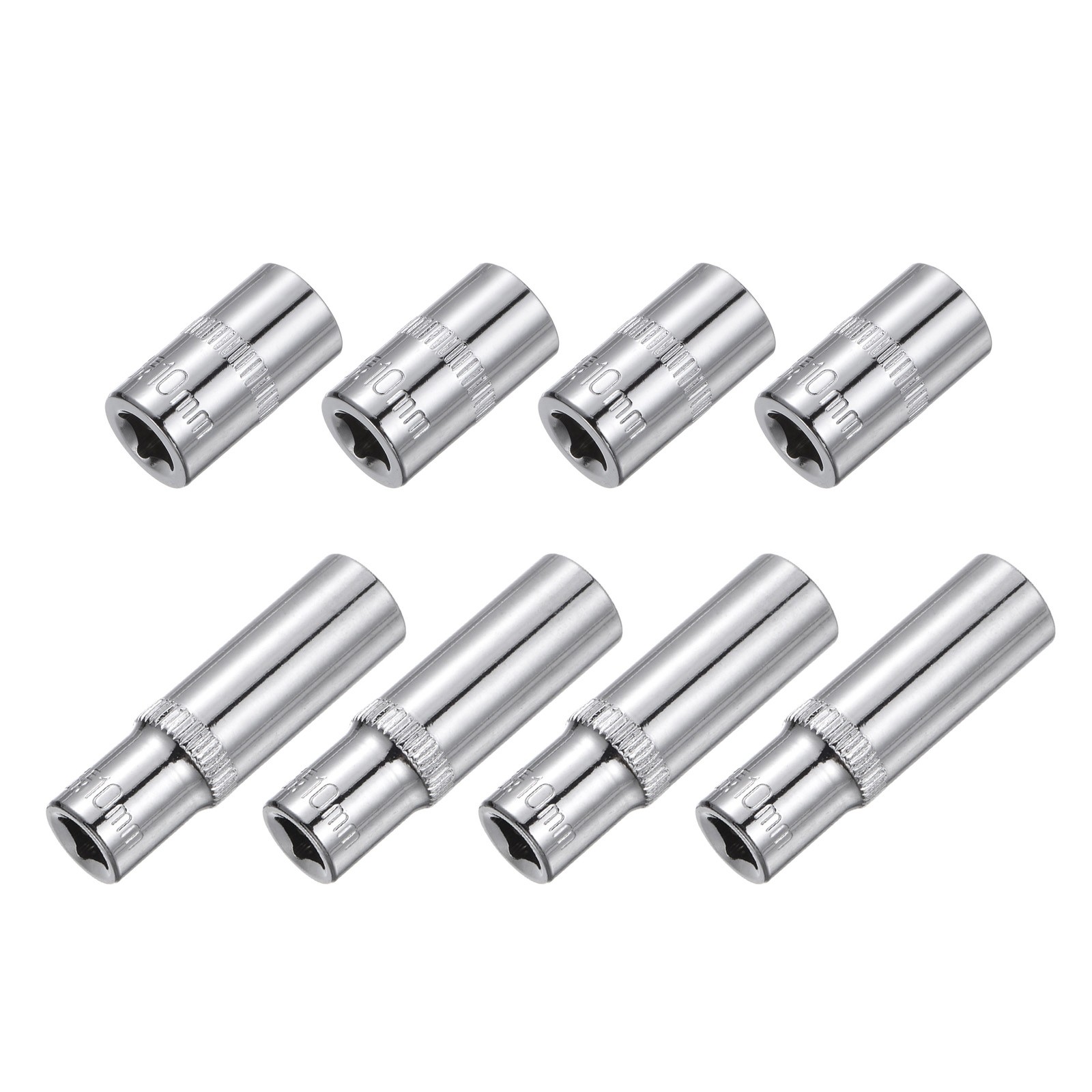 8Pcs 10mm 1/4" Drive Shallow Socket for DIY Repair Automotive 6-Point
