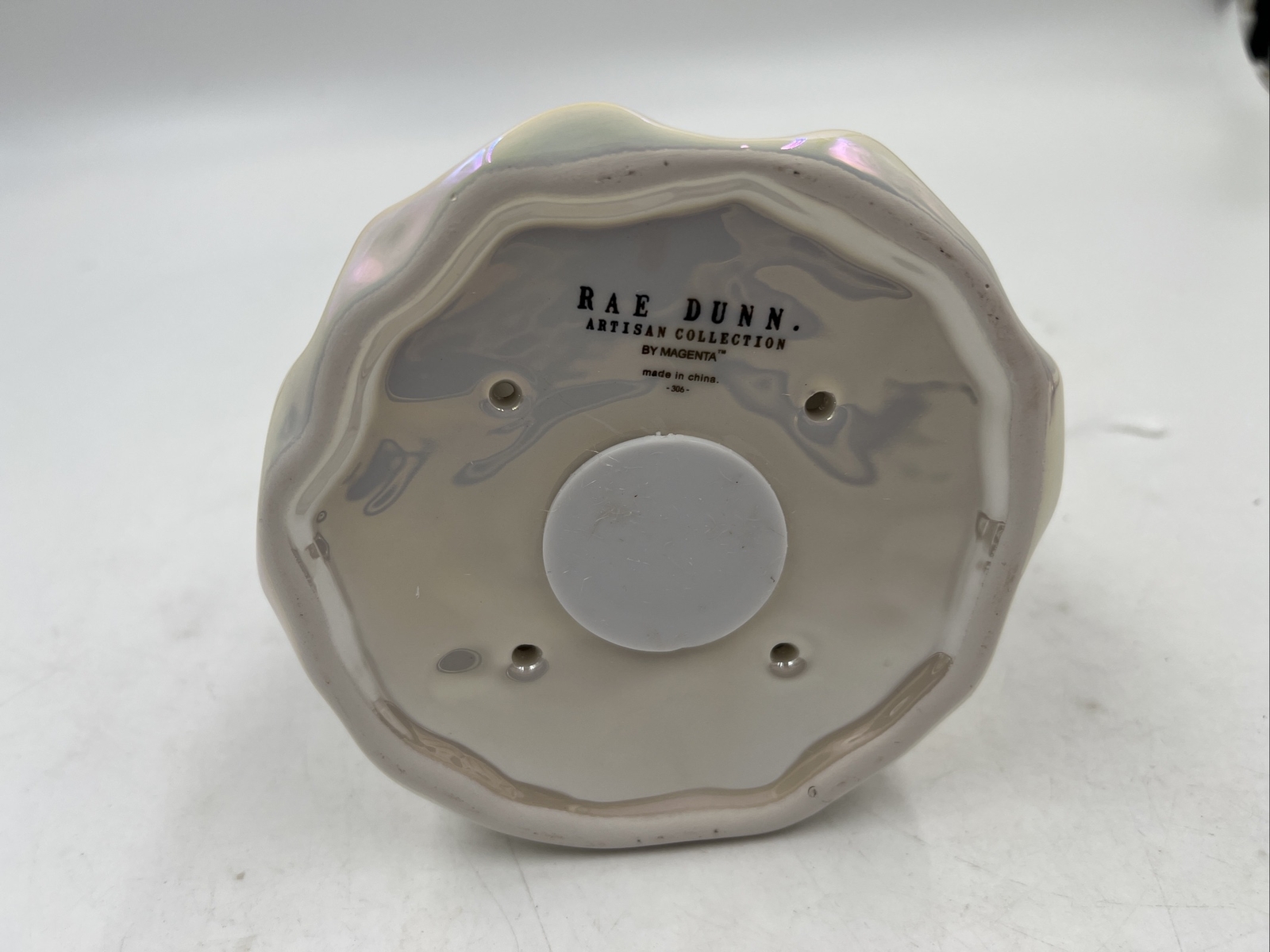 Rae Dunn Ceramic 9in Iridescent Ghost Too Cute to Spook Birdhouse AA01B15030