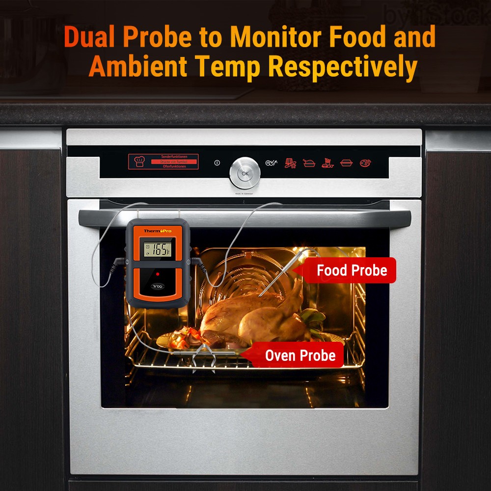 ThermoPro TP-08S Wireless Meat Thermometer Long Range Dual Probe Backlit Display
